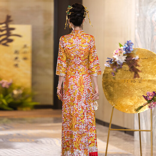 
Zhiji Xiuhe Clothing Bride Dragon and Phoenix Gown 2025 New Chinese Wedding Dress Wedding Dress Ancient Wedding Dress Toast Clothing 23510 S
