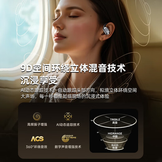 Elaf Berlin Voice Wireless Bluetooth Headset 2025 New Over-the-ear Type Ultra-Long Battery Life Not In-Ear Call Noise Reduction Sports Special Comfortable Long-Wear Running Sports Bluetooth Headset Athens Black Thin and Comfortable丨Noise Reduction No Sound Leakage
