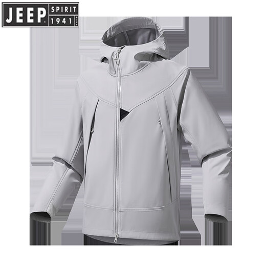 JEEP SPIRIT吉普户外冲锋衣男软壳防水登山徒步运动保暖夹克女单层防风外套 男女通码麦穗黄 2XL