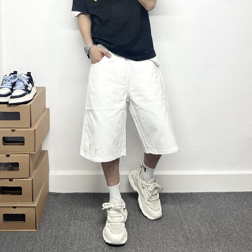 
RANKDAVEY light luxury high-end brand summer shorts slim black six-point jeans for men handsome loose fashion trends Black_AC3523AY M_125-138Jin[Jin equals 0.5 kg]