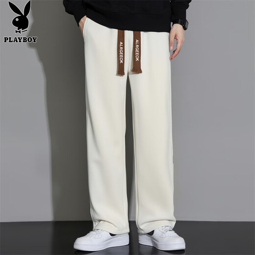 Playboy (PLAYBOY) pants men's straight casual pants men's autumn and winter high-end trousers loose wide-leg trendy sports pants
