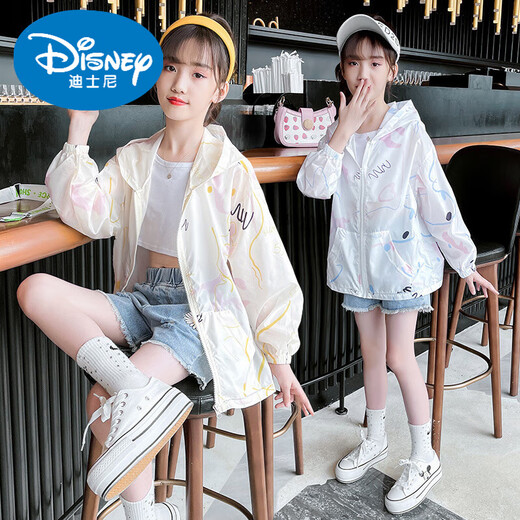 Disney Girls Sun Protection Clothes Summer Children's Light Regular 2025 New Breathable Ice Silk Air Conditioning Shirt for Big Girls and Little Girls Yellow 150