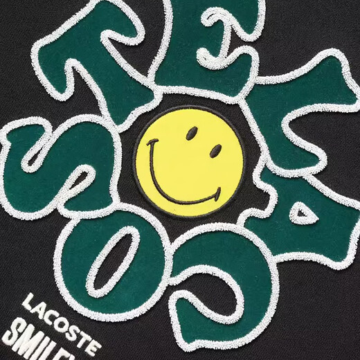 Lacoste French Crocodile Smiley Совместные мужчины и такая же модель женской модели 23 Осень Новое письмо Улыбающаяся толстовка SH9273 SH9273-98-031 Black S 3
