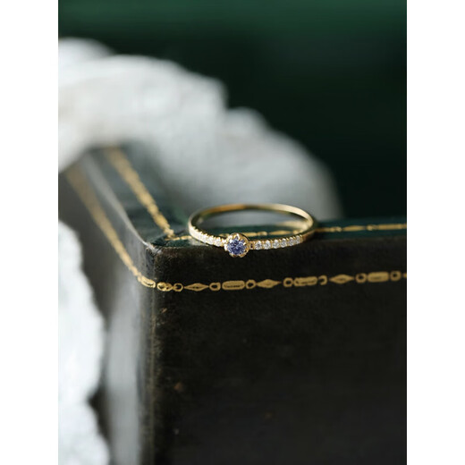 DL 1998 Fat Donglai quality tanzanite ring iris Japanese style light luxury exquisite super flash dreamy blue purple tanzanite zircon 92 standard color golden port number 8