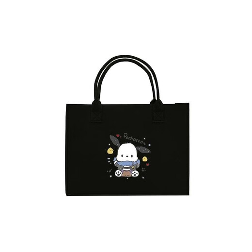 Yunluo ins felt bag handbag cartoon birthday 100-day banquet gift souvenir shopping bag doll girl small bag oatmeal color Pacha dog style single piece small size 23*23*12