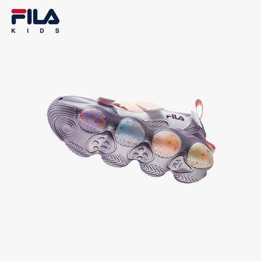 Fila Fila Children's Shoes Sandals 2025 Summer New Girls Breathable Flashing Velcro Sneakers Romantic Purple/Gray Smoked Purple-OL 29