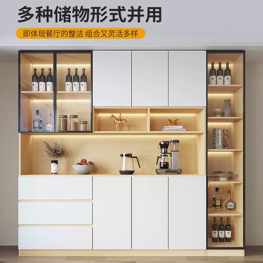 Oppei sideboard integrated with wall modern simple living room cabinet restaurant tea cabinet wine cabinet storage storage cabinet style 12200*40*220 SF Express installation 3 doors