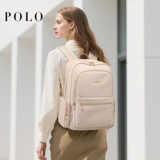 POLO双肩包女大容量背包女15.6英寸电脑包轻便出差旅行书包生日礼物