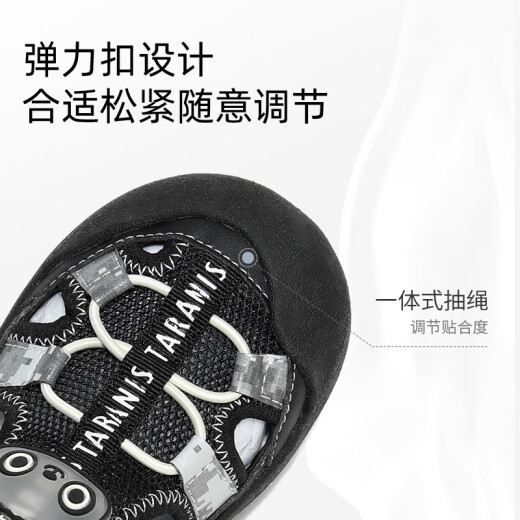 泰兰尼斯 TARANIS夏季新款儿童凉鞋溯溪沙滩防踢包头设计618 黑色 24 _内长15.5cm适合脚长15.0cm