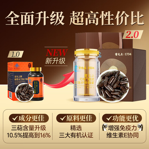 
Lei Yun Shang Breaking Wall Ganoderma Lucidum Spore Powder Capsules Enhance Immunity Nutritional Supplement Recovery After the operation, I give my elders gifts 90*2