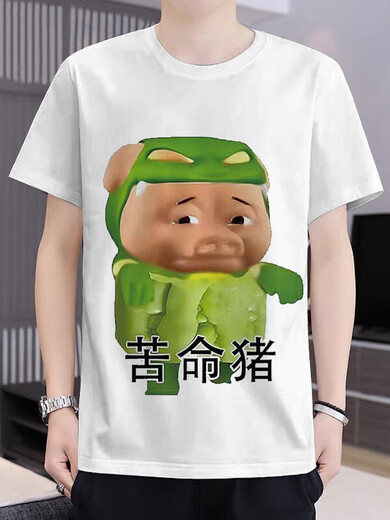 Kaduton Pigman Costume ggbond Pigman Clothes Short Sleeve Men and Women Funny Sculpture Sand Sculpture Emoticon Pack Student Teenagers T-1396 3XL 140-155Jin [Jin equals 0.5 kg]