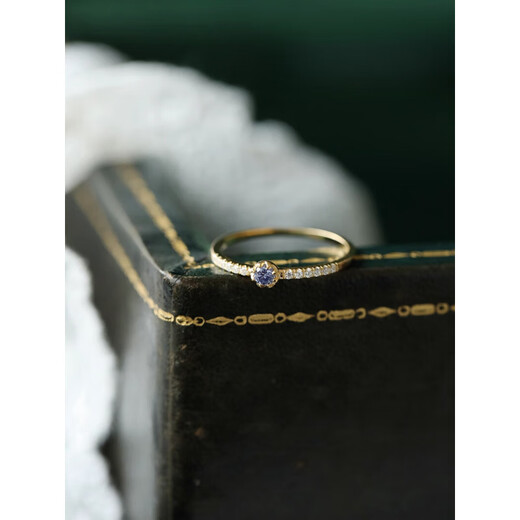 DL 1998 Fat Donglai quality tanzanite ring iris Japanese style light luxury exquisite super flash dreamy blue purple tanzanite zircon 92 standard color golden port number 8