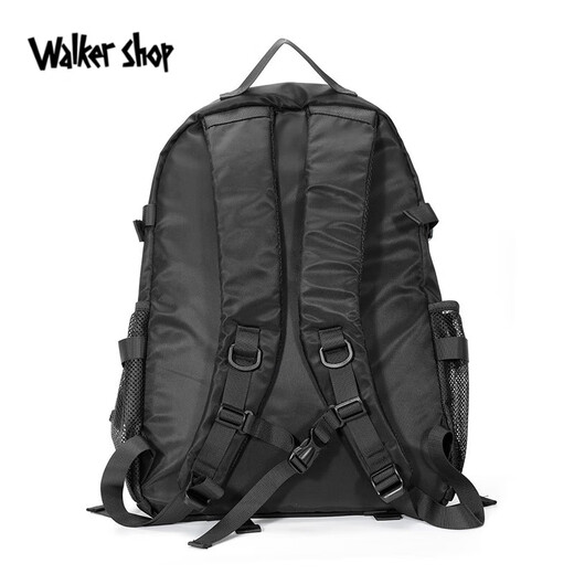 Walker Shop 轻奢背包多功能日常通勤双肩包2025新款时尚轻便休闲旅行包 黑色