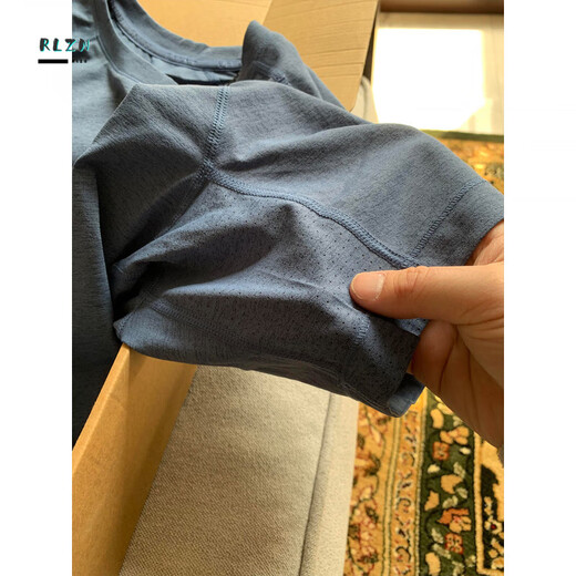 RLZN deep sea blue ice silk quick-drying t-shirt men's summer cool breathable running sports cycling jersey thin sweat-absorbent half-sleeve gray L suitable for 120-135Jin Jin equals 0.5 kg