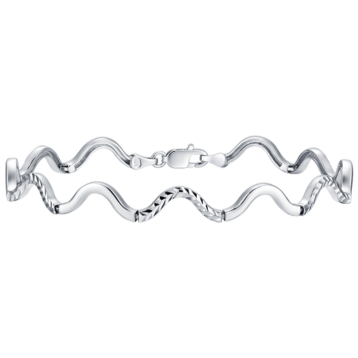 Jinzhizun (3DG Jewelery) wavy platinum PT950 bracelet, fashionable and versatile gift for girlfriend, priced by gram 41cm-8.85g (including labor cost 602 yuan)
