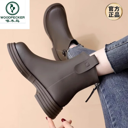 Boots de estilo británico de estilo británico de lana gruesa para mujeres 2024 botas cortas de quelsea de otoño e invierno de otoño.