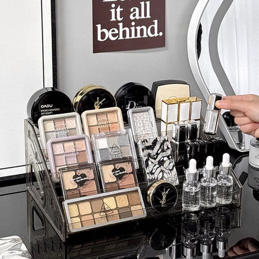 KAMAN cosmetics storage box transparent acrylic storage rack dressing table ladder skin care products eye shadow palette perfume display rack seven layers transparent/storage rack 1