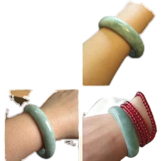 Fat Donglai quality calcite jade bracelet for women emerald color jade bracelet light green jade bracelet for women light green 56 suitable for 90-105 Jin Jin equals 0.5 kg