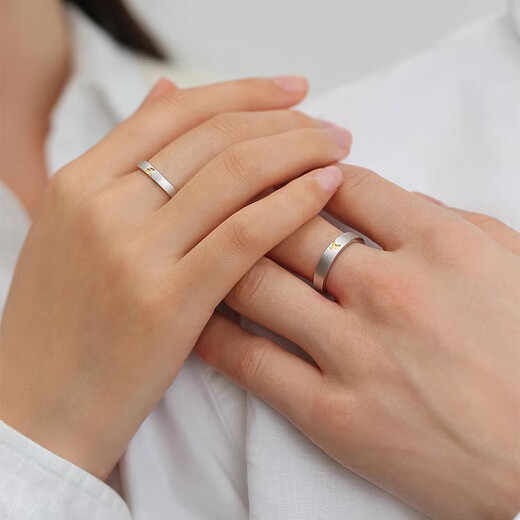 MZMZ Little Lucky Platinum Couple Ring PT950 Platinum Pairing Rings Wedding Valentine's Day Birthday Gift for Girlfriend and Wife Light Luxury Style - Live Pairing Rings Local Warehouse/Next Day Delivery