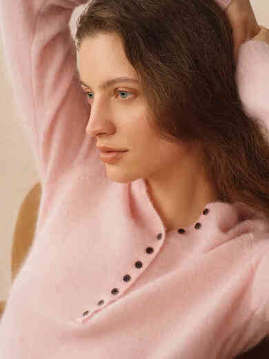 Fabrique ESSENTIAL Cluli mohair and wool cable knit sweater pink XS