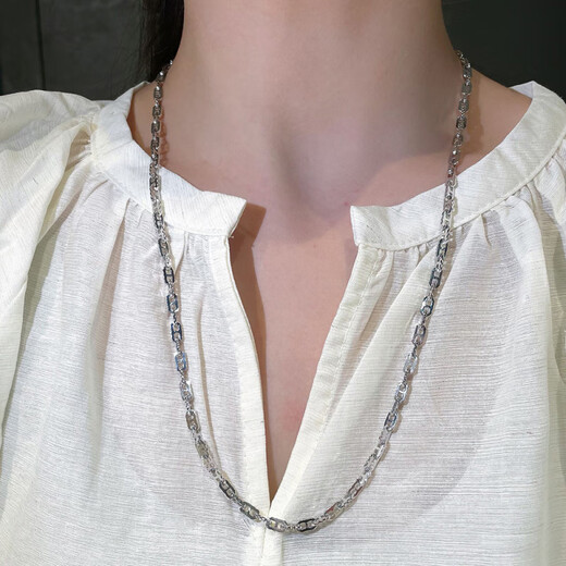 Beijing Gold Trading Center Co., Ltd. platinum necklace men's pt950 pig nose Japanese characters platinum chain female birthday Mid-Autumn Festival gift for boyfriend and husband, about 44.28g - chain length 59cm