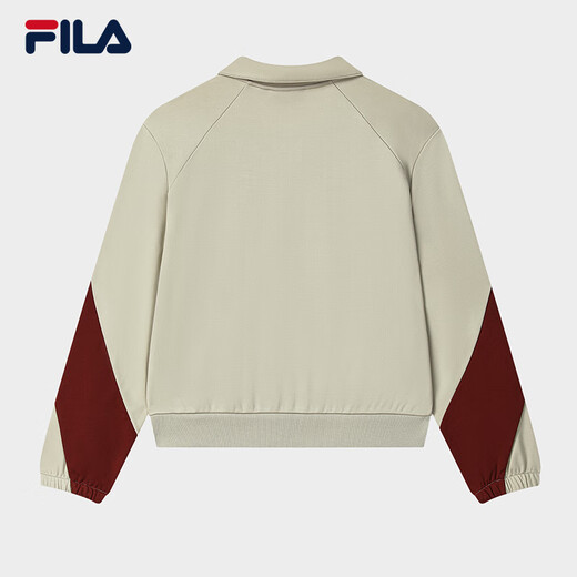 FILA 杨幂同款|斐乐官方时尚女装针织长袖外套2025秋新款休闲宽松上衣 潮汐泡沫灰-GY M 165/84A/M