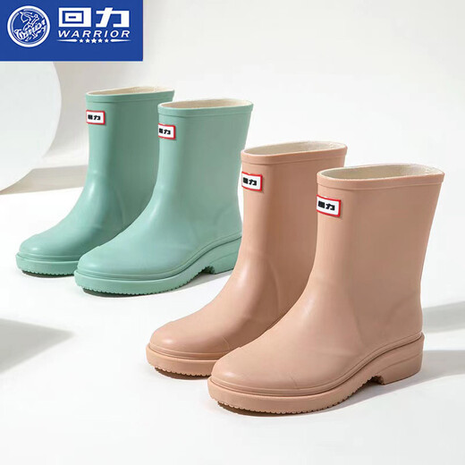 
Huili rain boots women's rain boots water shoes women's 2025 new fashion waterproof non-slip wear-resistant rubber shoes women's mid-tube cover shoes khaki 36