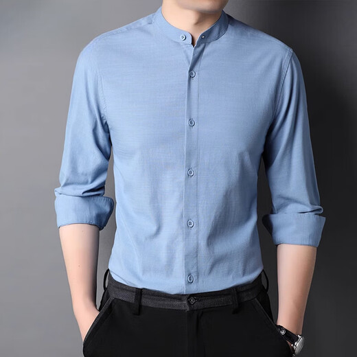 Hengyuanxiang printemps et automne Nouveau col chinois Collier blanc chemise blanche masculine à manches longues à manches longues de glace de glace à la ligne fine 9930 collier de stand blanc s 165 90jin [Jin est égal à 0,5 kg] -100jin [Jin est égal à 0,5 kg]