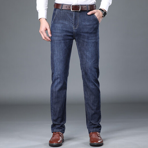 Jiumuwang Men's Pants Expert 2023 New Men's Casual Trousers Middle-aged Men's Pants Loose Straight-Legged Pants Jeans Dad's Pants Zhonglan 3883 29