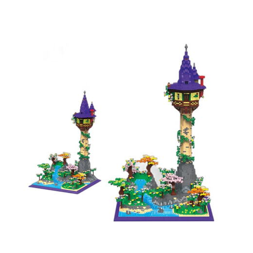 Pinzhixing Building Blocks (PZX) Micro-grain Building Blocks Famous Street Scene Architecture Series Gift Ornaments Education 9923 Notre Dame Cathedral 7380pcs+