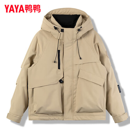 Yaya (YAYA) down jacket men's short 2025 winter new casual thickened couple student cold-proof warm fashion jacket YX black L /175