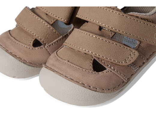 Stride Rite Baby Sandals Memory Foam Insole Velcro Soft Soled Toddler Shoes Universal for Boys and Girls Taupe 5 Baby