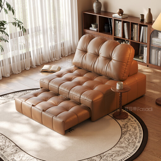 Fasati sofa bed foldable dual-use small apartment living room multi-functional telescopic lazy sofa bed all-in-one dual-use 1.22m single seat Italian thickened ecological cowhide powder-free 45D
