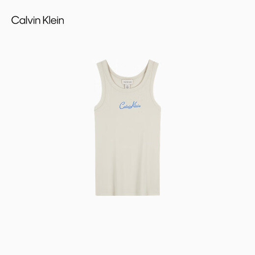 Calvin Kleinjeans25 Bordado de moda femenina a principios de otoño Ck Camiseta de manchas de punto de mando de microfit Ck