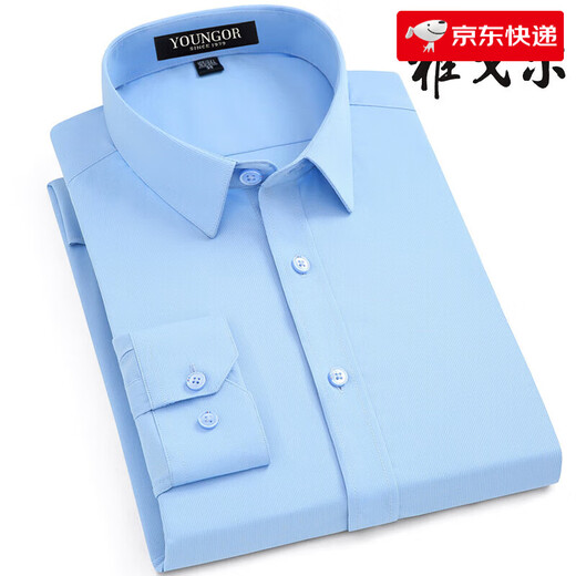 雅戈尔旗舰官方店夏季薄款长袖衬衫男抗皱条纹寸衣中年高端商务休闲 DP#6626 XL 180/108A 44码 身高180-