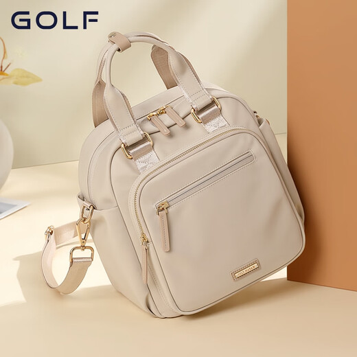 GOLF MADAM双肩包女2025新款时尚百搭大容量斜挎手提包时尚大学生书包 果仁杏