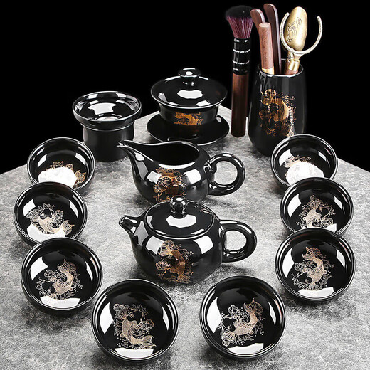 Chu Wu Kung Fu tea set, home office reception teapot, high-end ceramic Xishi pot, tea cup, complete gift box