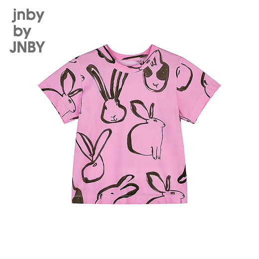 jnby by JNBY新款江南布衣童装套头圆领套头短袖T恤25夏男女童1P5113410 690/杂粉 图案随机 120 cm