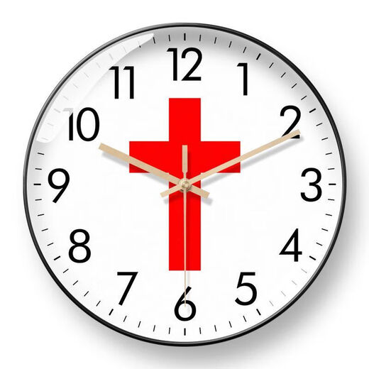 Creative Cross Wall Clock Living Room Bedroom Wall-Mounted Silent Clock Simple Clock Home Wall-Mounted Silent BF3271-Black Frame Golden Needle 8-inch Super Silent Stone Clock