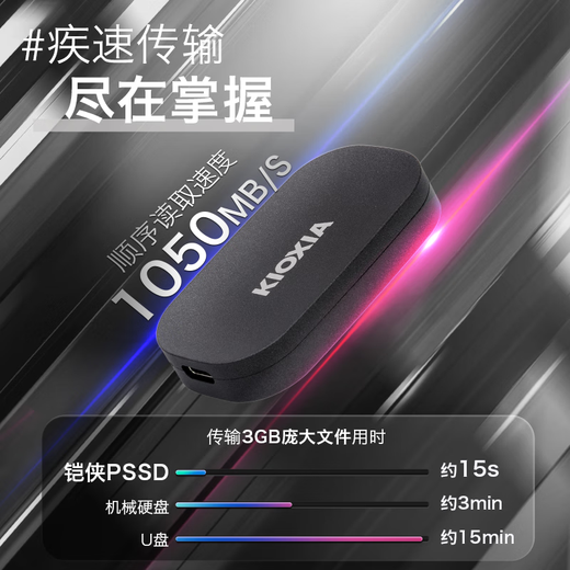 Kioxia nvme Мобильный твердотельный привод (PSSD) xd20 Портативная высокоскоростная скорость передачи 1050 МБ/с XD20 500G+U301 128G (6 цветов доступны)