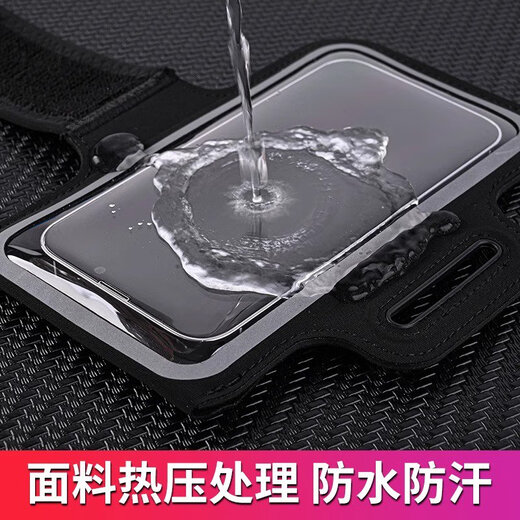 丹菲琳运动手机臂套男女跑步骑行健身通用手腕包手臂袋带可触屏手机臂包 经典黑6.8英寸以内通用大号