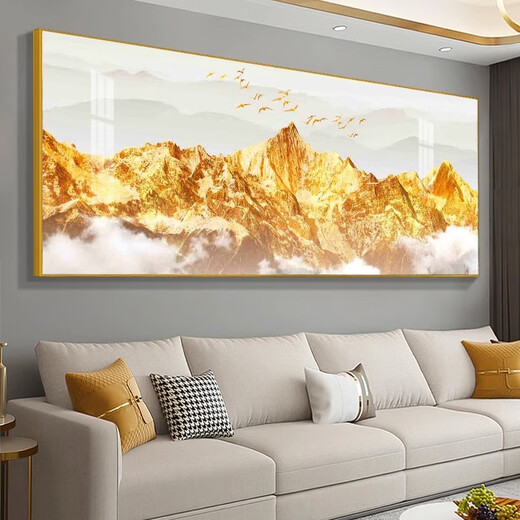 Zoci zurück gegen Jinshan Wanddekoration Malerei Wohnzimmer High-End-Atmosphäre Rizhao Jinshan Wohnzimmer Sofa Hintergrund Wand Landschaftsmalerei