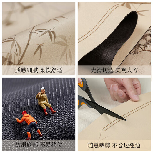 茗芮居浴室门前脚垫卫生间地垫新中式入户门硅藻泥地垫浴室地垫厕所门口 浴芳兰12596 70*100cm吸水耐脏速干]