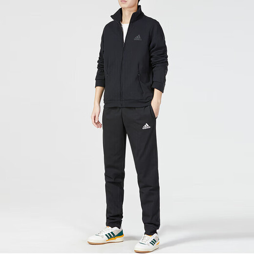 Adidas men's autumn and winter sports suit, fitness training, comfortable breathable stand collar jacket, jacket, running casual trousers, H12217+GK9226 XL