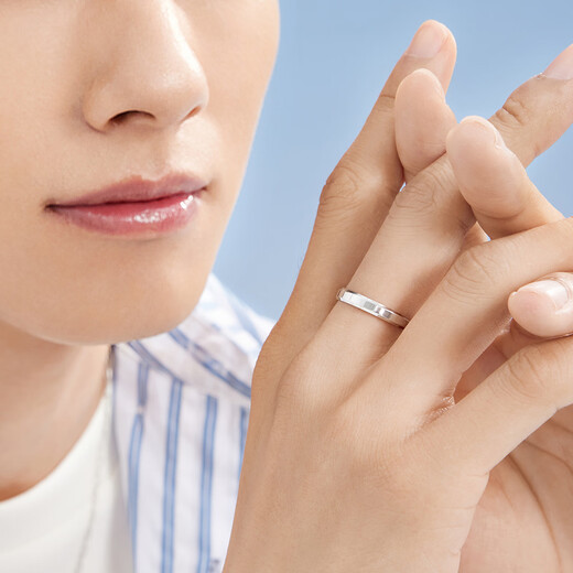 Lukfook Jewelry Platinum 950 True Love as Ever Platinum Ring Couple Wedding Pair Ring Single Price F63TBPR0005 No. 11-2.78g (including labor cost 267 yuan) Women's model