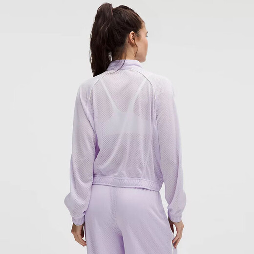 lululemon women's jacket 25 new products summer women's sports jacket mesh full zipper training long-sleeved sun protection clothes lavender purple/Lavender Frost S