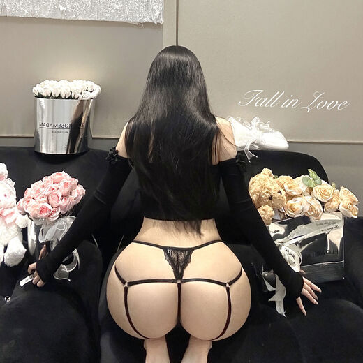 Sexy deep v thong for women with plump vagina, one-thread string bikini, invisible pure desire style on bed, A style black