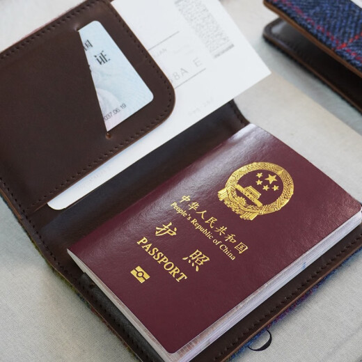 harris tweed Harris handmade passport clip travel multi-function portable air ticket certificate bag card bag Queen Mother Citizen