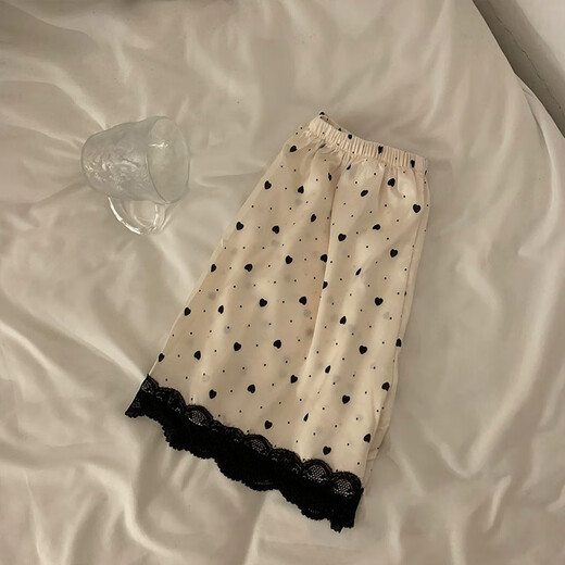 Cailei Kelai韩系感冰丝春夏季薄款睡衣女爱心开衫可外穿家居服女套装批发 LW-9214# M 【建议80-100斤】