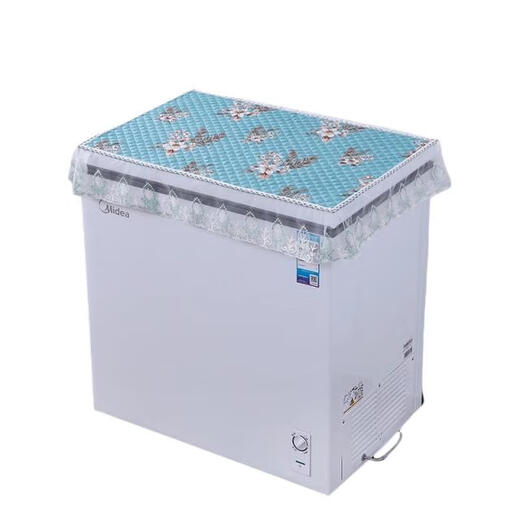 三栖虎冰柜防尘罩盖巾翻盖侧掀式冰柜保护垫家用小型冰柜防尘盖布垫 花韵-米 14070CM单个